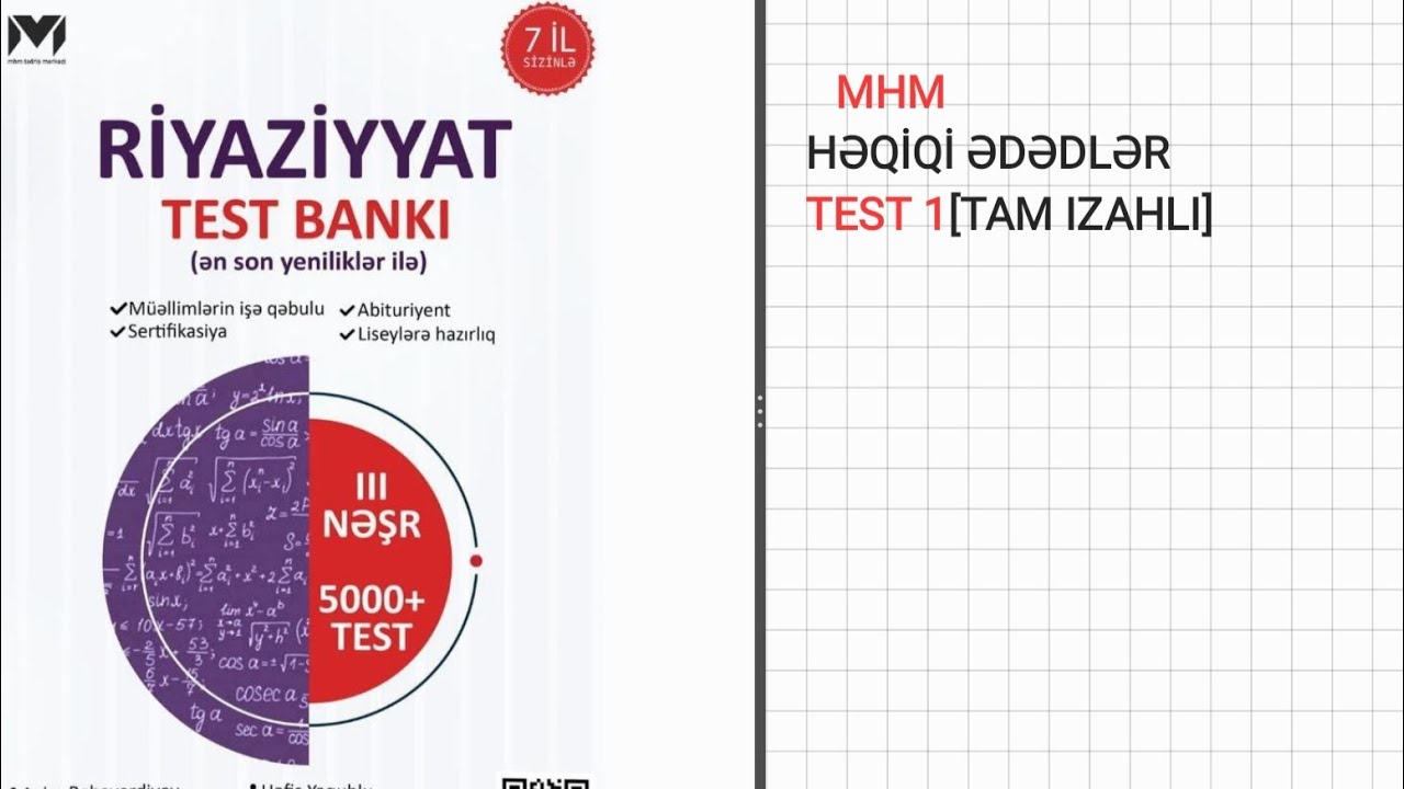 MHM HƏQİQİ ƏDƏDLƏR TEST 1