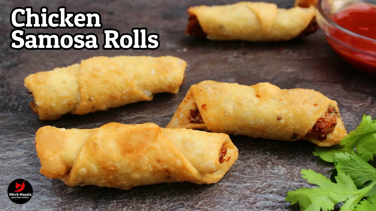 chicken samosa rolls | chicken spring roll | samosa roll recipe