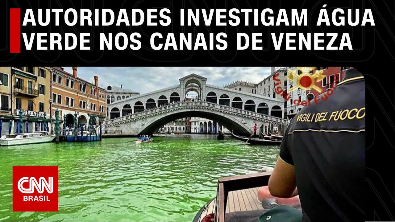 Autoridades investigam água verde nos canais de Veneza  | CNN Novo Dia