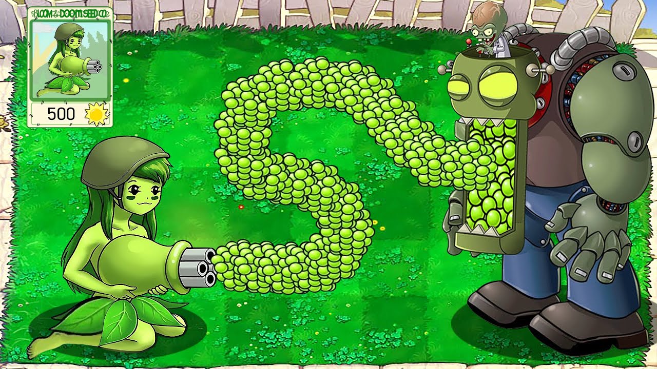999 Anime Gatling PEA Plants VS Dr.Zomboss vs Gargantuar Giga | Plants vs Zombies Crumbs mode