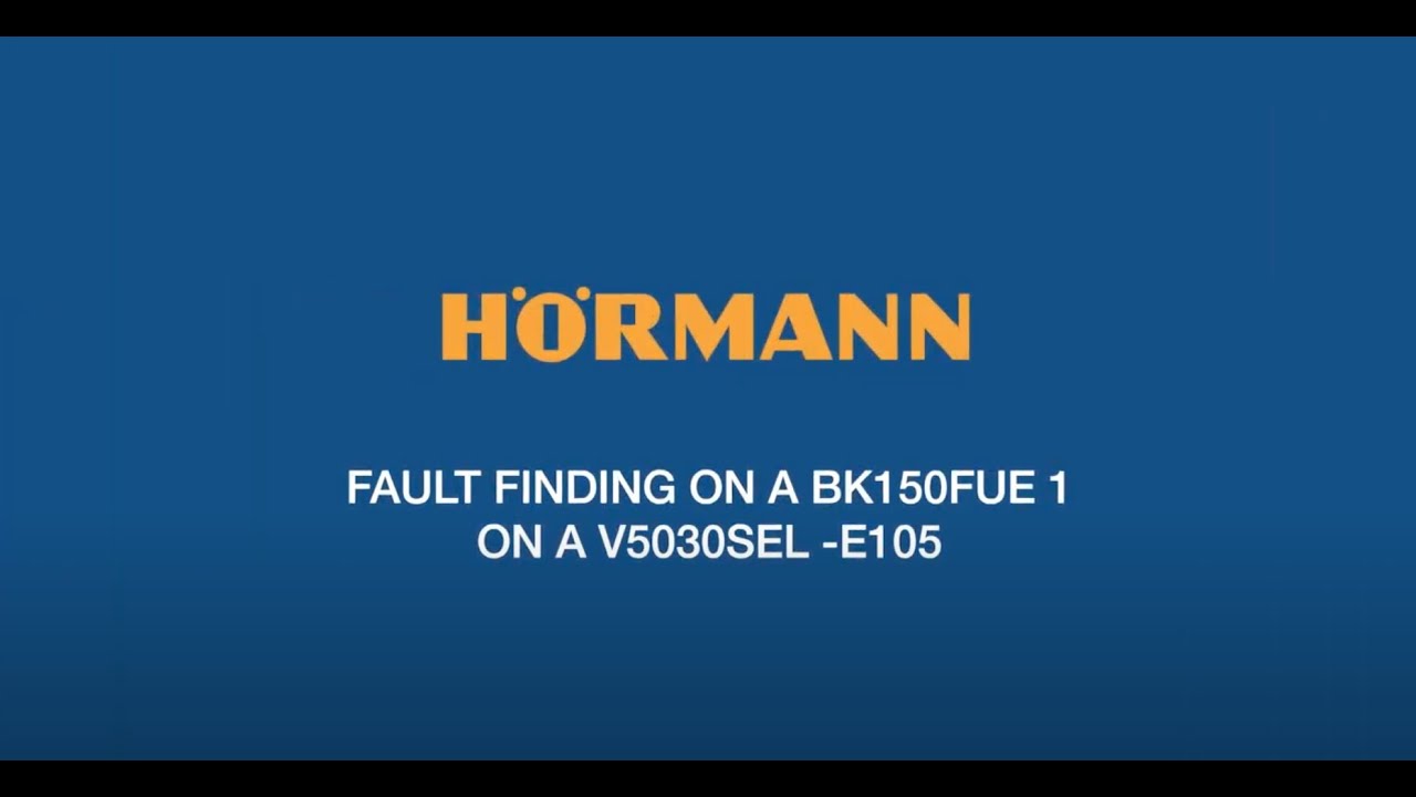 6) Fault finding: BK150FUE 1 on a V5030SEL E105