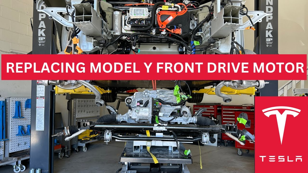Replacing a Tesla Model Y Drive Motor and Front Cradle!