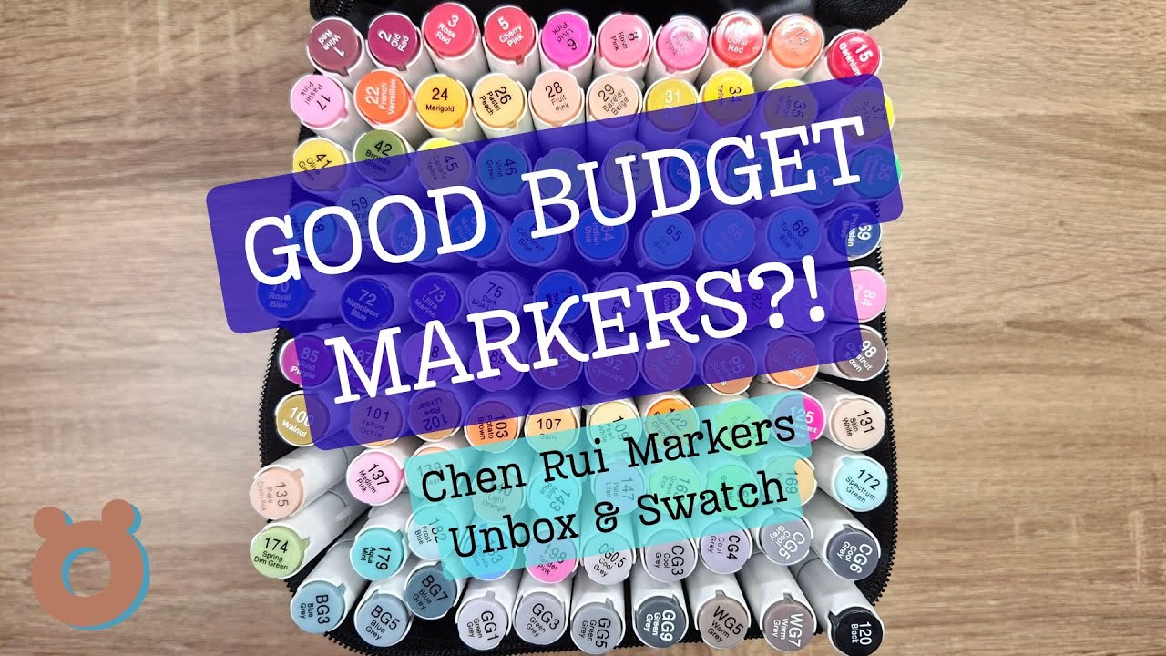 🐻📦 Are these GOOD BUDGET MARKERS? | Chen Rui Markers 100 Set | Unbox & Swatch