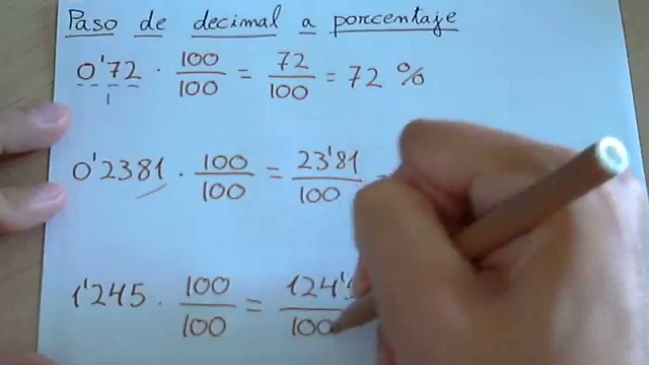 Paso de número decimal a porcentaje