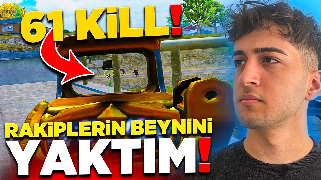 RAKİPLERİN BEYNİNİ YAKTIM! 1v4 61 KİLLİK EFSANE MAÇLAR! PUBG Mobile