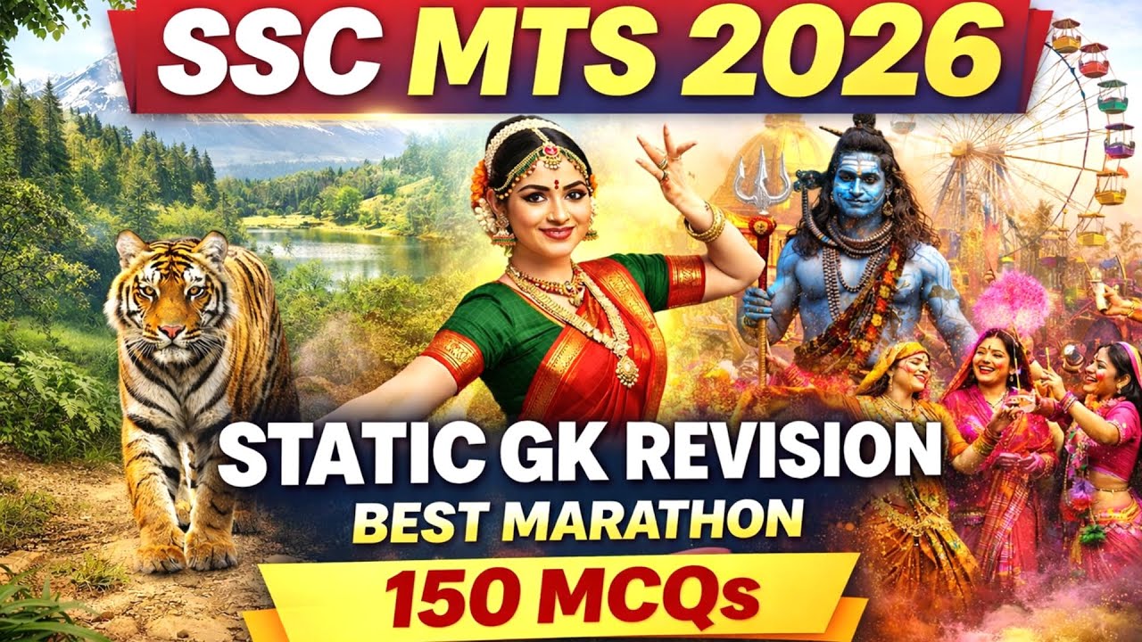 SSC MTS 2026 | Static GK Full Marathon | GK GS Expected MCQs | स्टेटिक जीके मैराथन