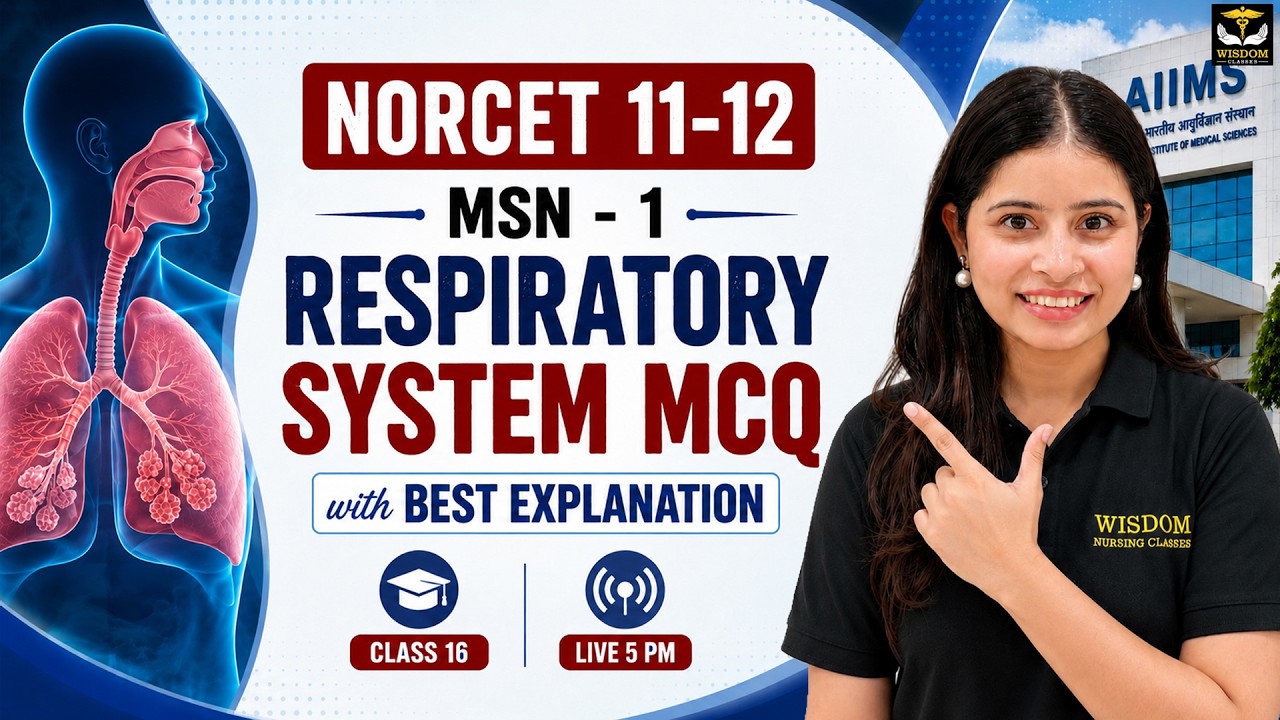NORCET 11 & 12 Exam Preparation | MSN-1 RESPIRATORY SYSTEM MCQ | Concept & Top MCQ Class