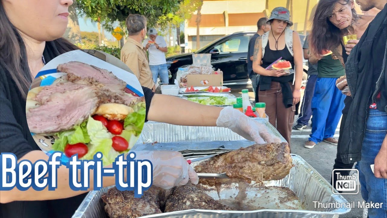 Cooking Beef Tri-Tip For The Homeless People .part 2