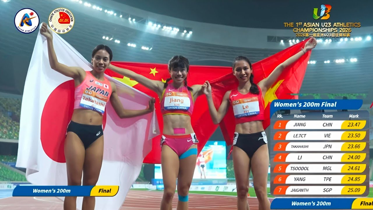 Women's 200m Final - 1st Asian U23 Athletics Championships 2026 Ordos | Full Results