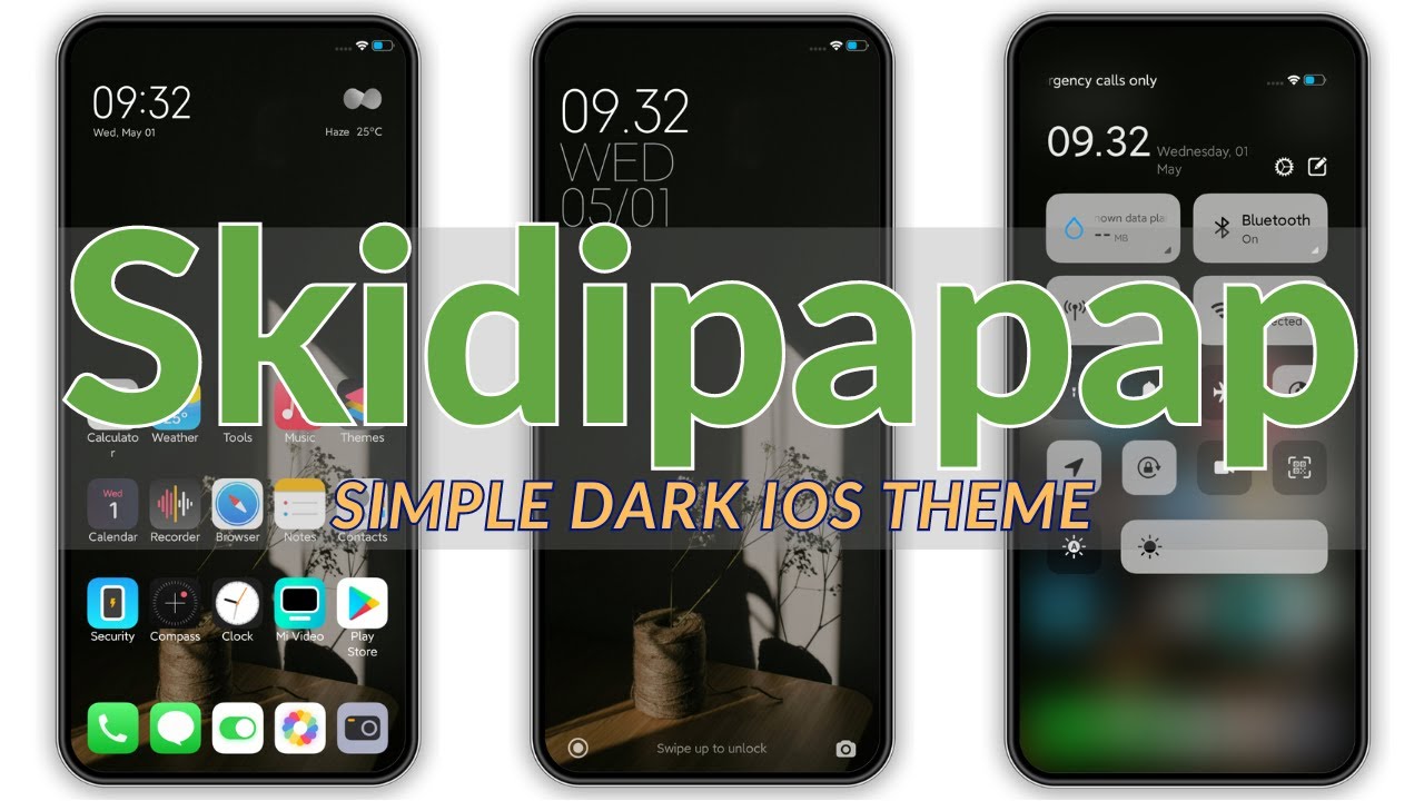 Simple Dark iOS Style HyperOS and MIUI theme - Skidipapap