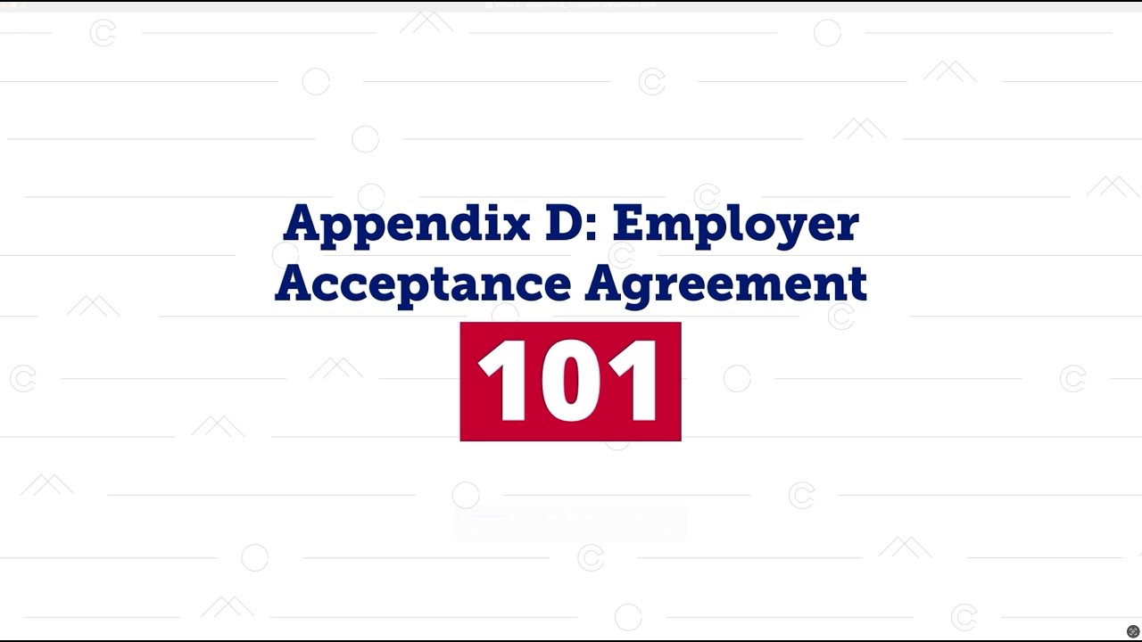 Appendix D: Employer Acceptance Agreement