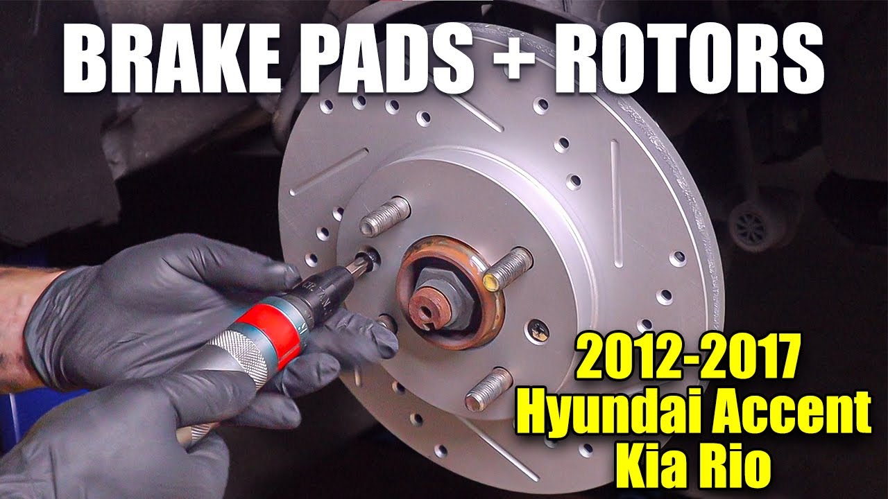 Простая замена тормозных колодок и роторов на Hyundai Accent + Kia Rio 2012-2017 годов выпуска