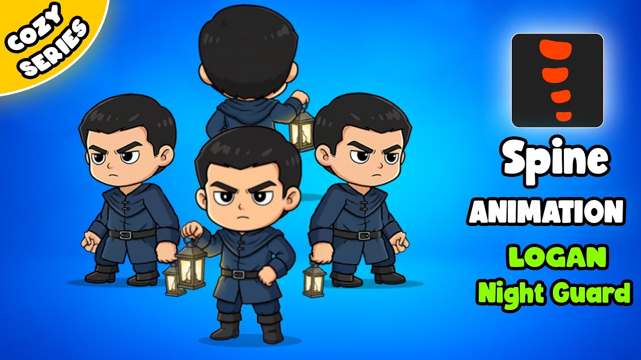 Logan Night Guard || 2D Animated Spine Character (Cozy Series) 