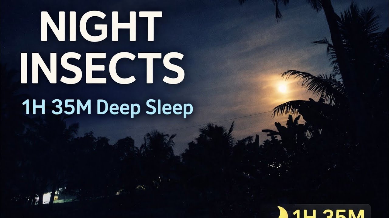 Peaceful Night Insects Sound 🌙 Relaxing Crickets & Nature Ambience for Deep Sleep (2 Hours)