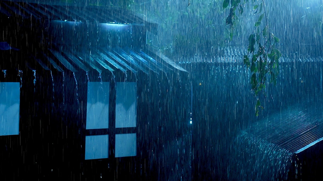 Heavy Rain on a Tin Roof for Sleeping, No Ads, Sleep Instantly with Rain Sounds & Thunder at Night
