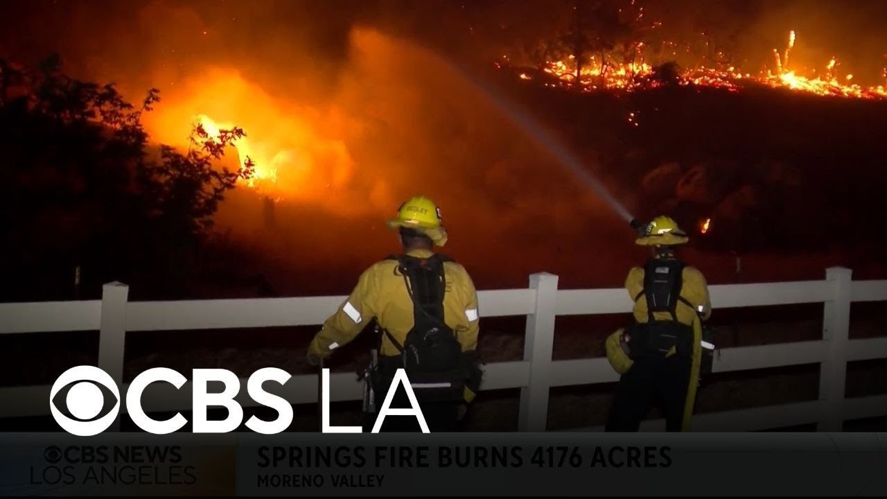 Crews reach 45% containment of Springs Fire in Moreno Valley