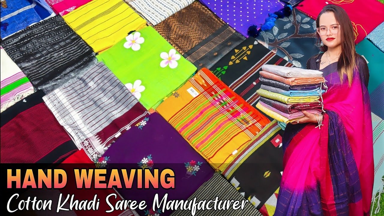 100% Pure Khadi Handloom & Cotton Printed Saree Manufacturer & Wholesaler / Shantipur Saree Market