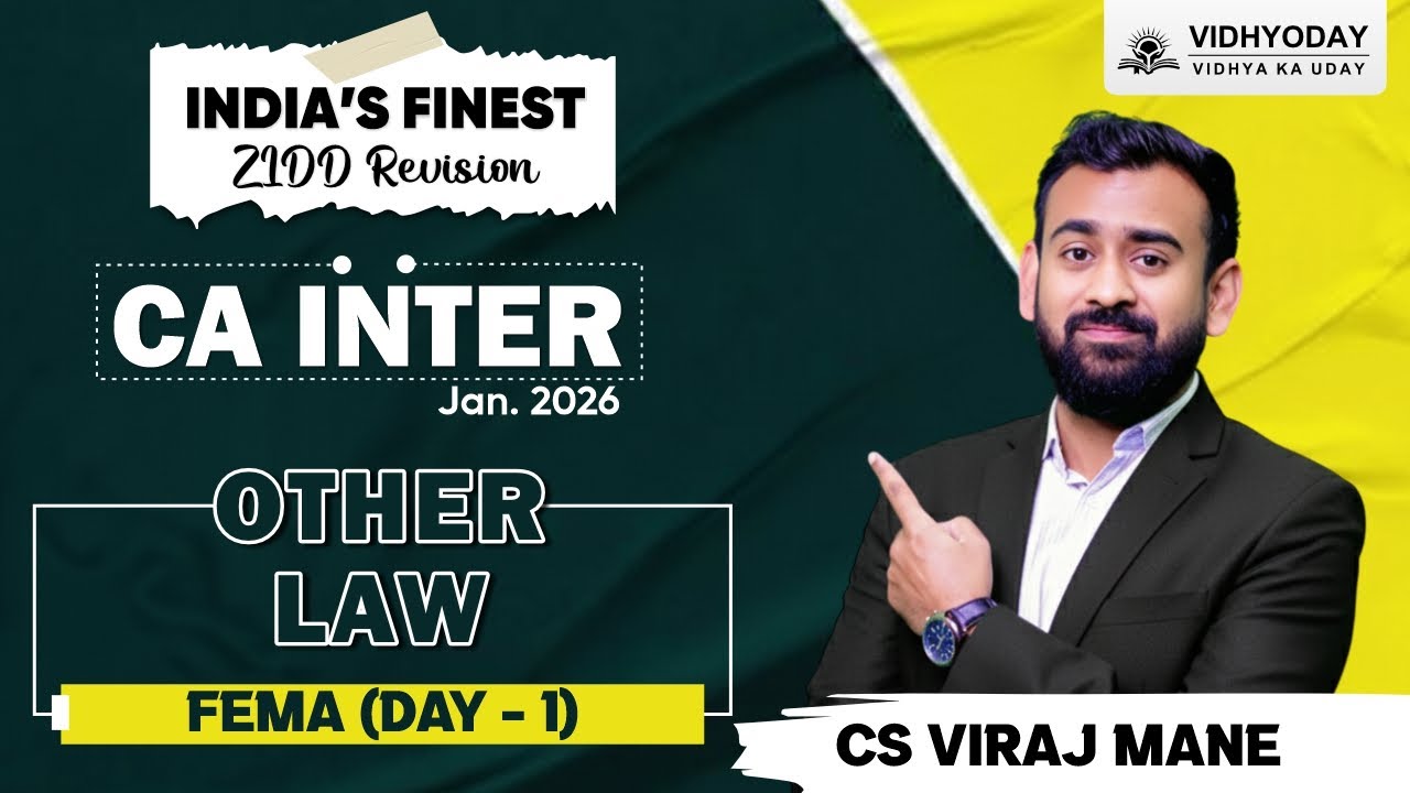 FEMA PART 1 | OTHER LAW | CA Inter ZIDD Series | Jan 2026 Exam