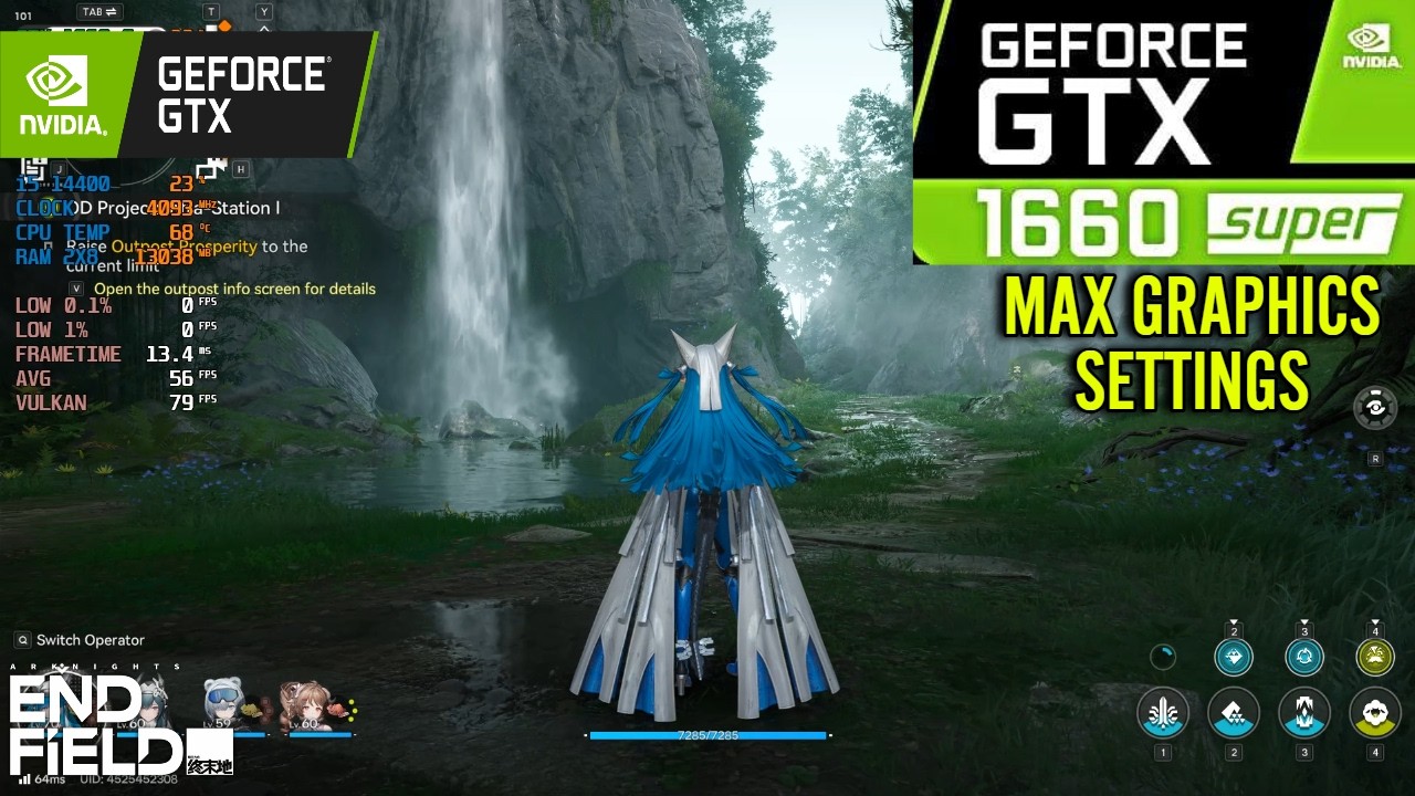 Arknights Endifleld : GTX 1660 Super ( Maximum Graphics Settings )