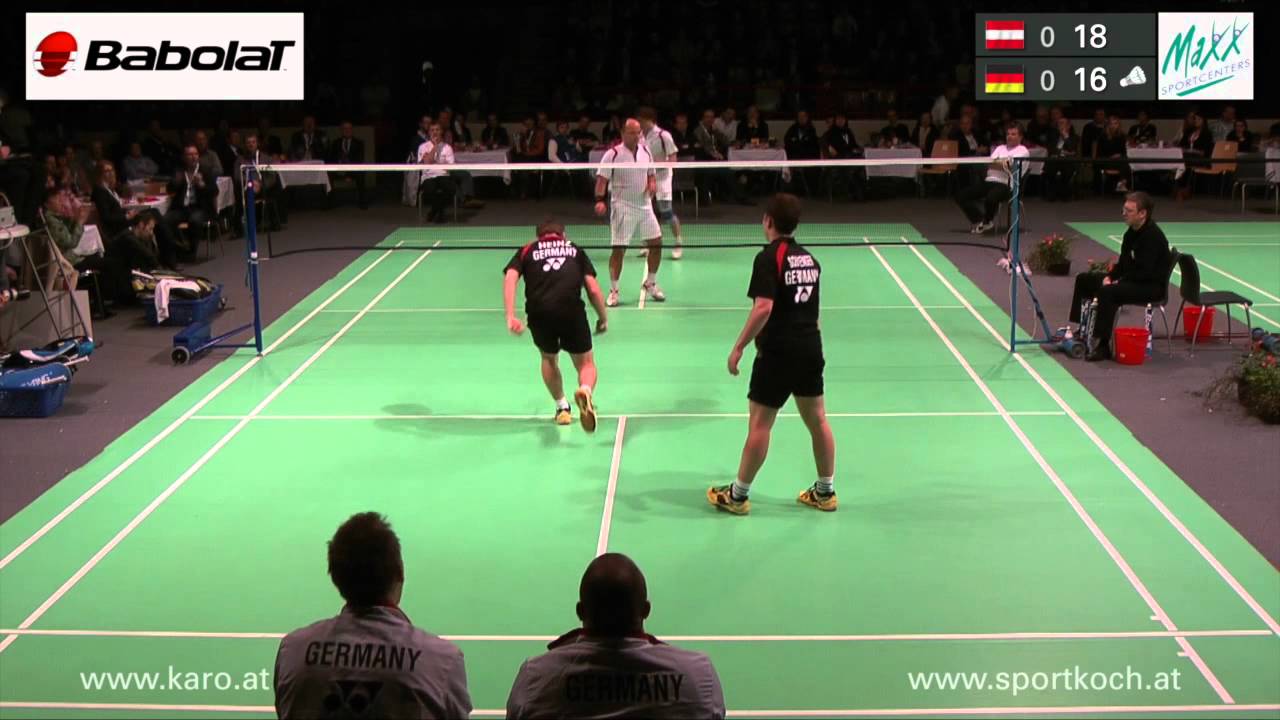 Badminton Länderspiel in Traun, 17.1.2012: Österreich-Deutschland, Herrendoppel