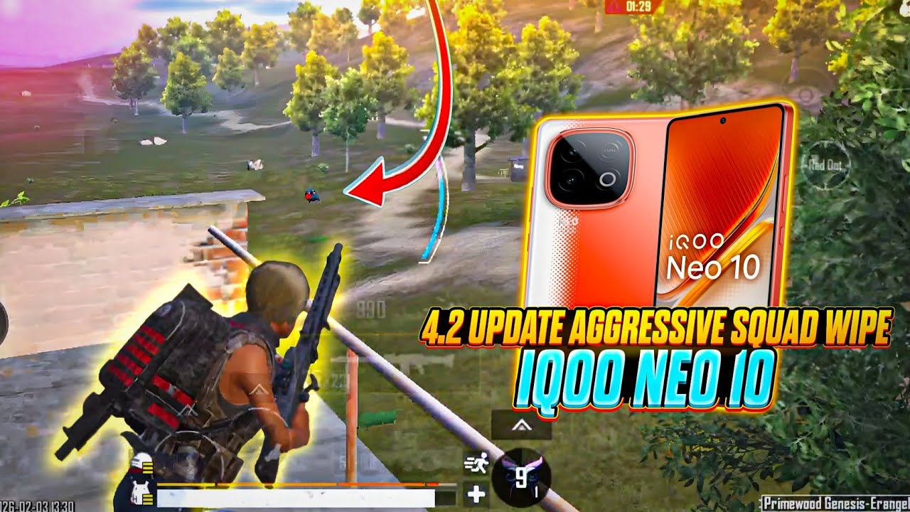 AGGRESSIVE SQUAD WIPE IN BGMI 4.1 UPDATE 💥 IQOO NEO 10 SMOOTH + 120FPS PUBG / BGMI TEST 2025 ⚡