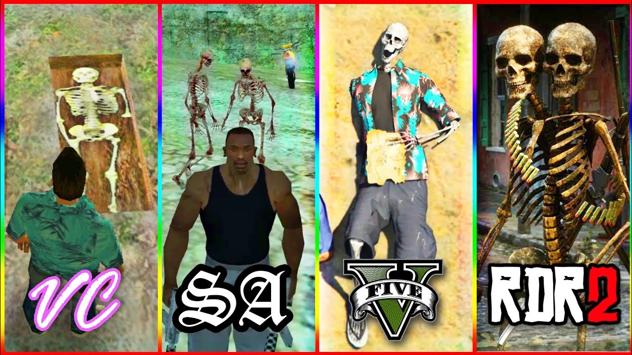 *SCARY SKELETONS*💀 in GTA & RDR Games | EVOLUTION