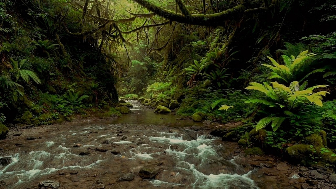 Tranquil Forest Sounds, Flowing Water and Birds | Relaxing Ambience