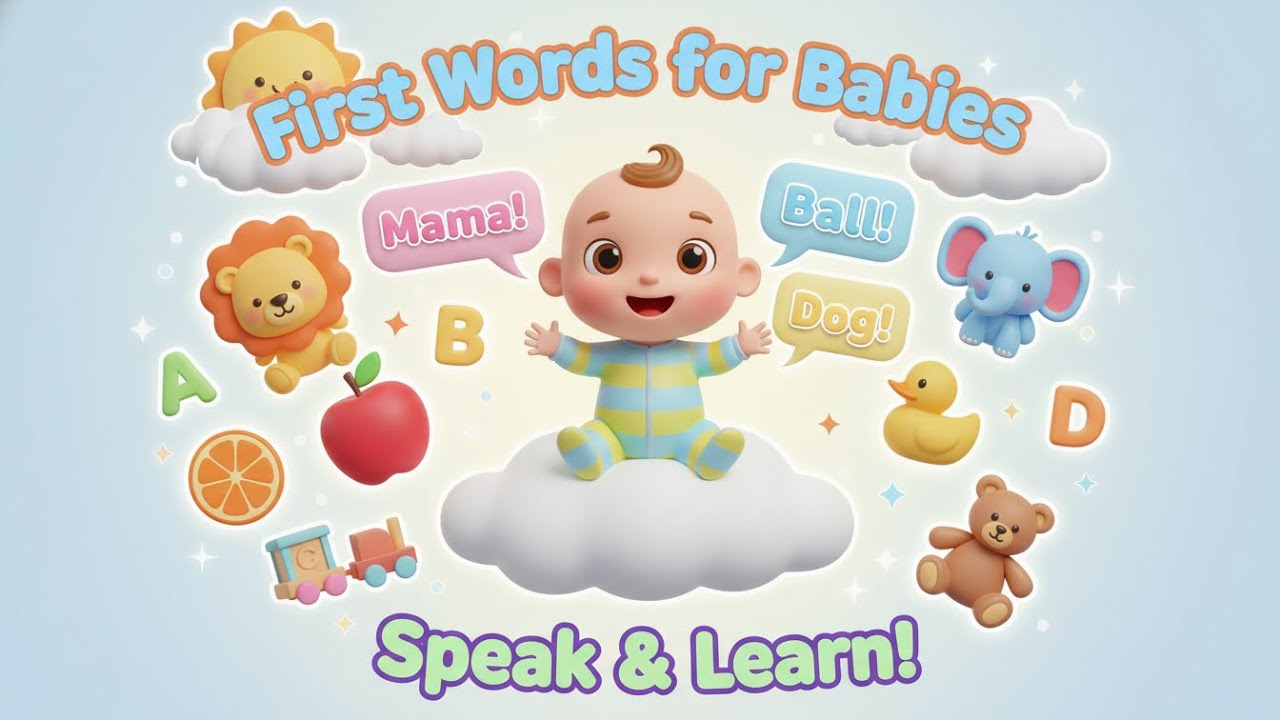 First Words for Babies &ndash; Fun Learning Rhymes for Toddlers |kids rhymes in english