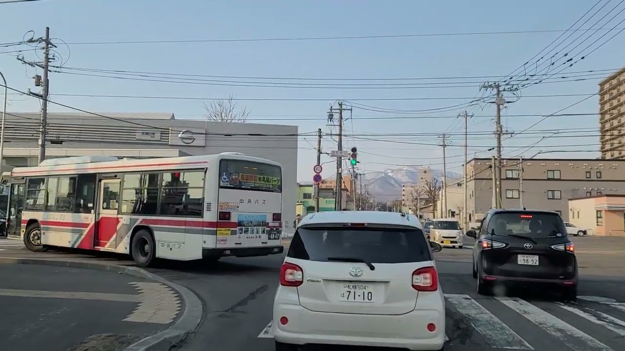 2026年3月17日朝　札幌市西区発寒6条9丁目～二十四軒手稲通～北5条手稲通～手稲左股通～山の手通交差点