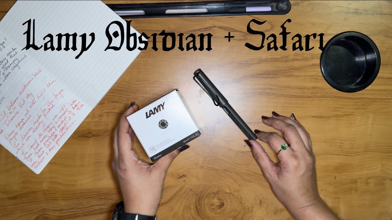Обзор чернил Lamy Obsidian с перьевой ручкой Lamy Safari с широким пером!