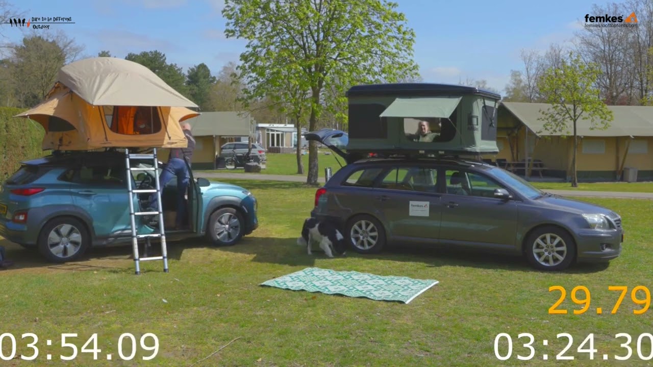 Femkes Roof Top Tent | Comparison on how fast to set up a hardshell and softshell tent
