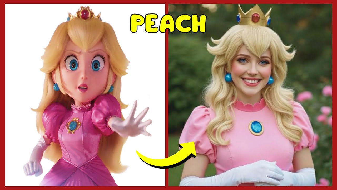 🍄SUPER MARIO GALAXY MOVIE CHARACTERS IN REAL LIFE & GUESS THE CHARACTERS BY THEIR VOICE 🎮