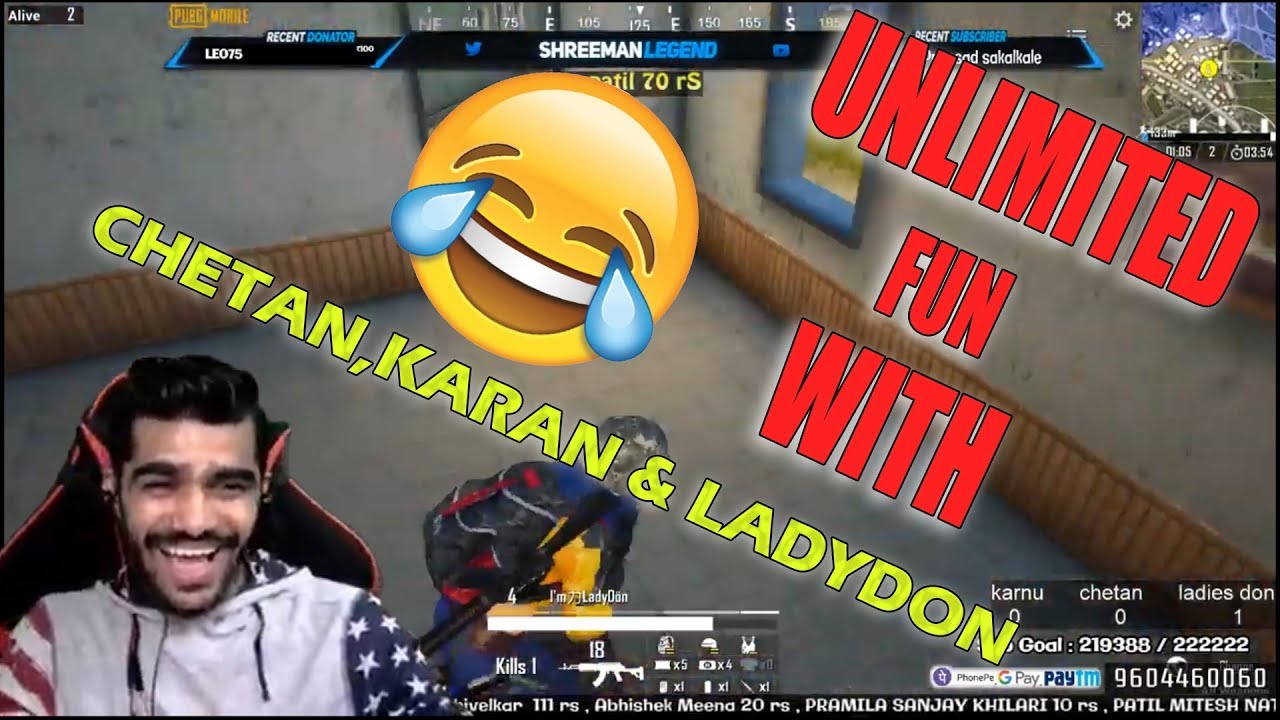 KARNU, CHETAN & LADYDON WAR ll PUBG MOBILE ll SHREEMAN LEGEND ll