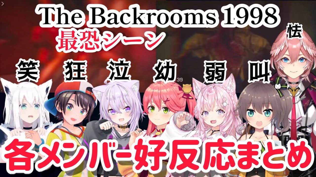 【The Backrooms:1998】最恐シーンの各ホロメンの絶叫・ビビり反応まとめ【ホロライブ切り抜き/ホラゲー】
