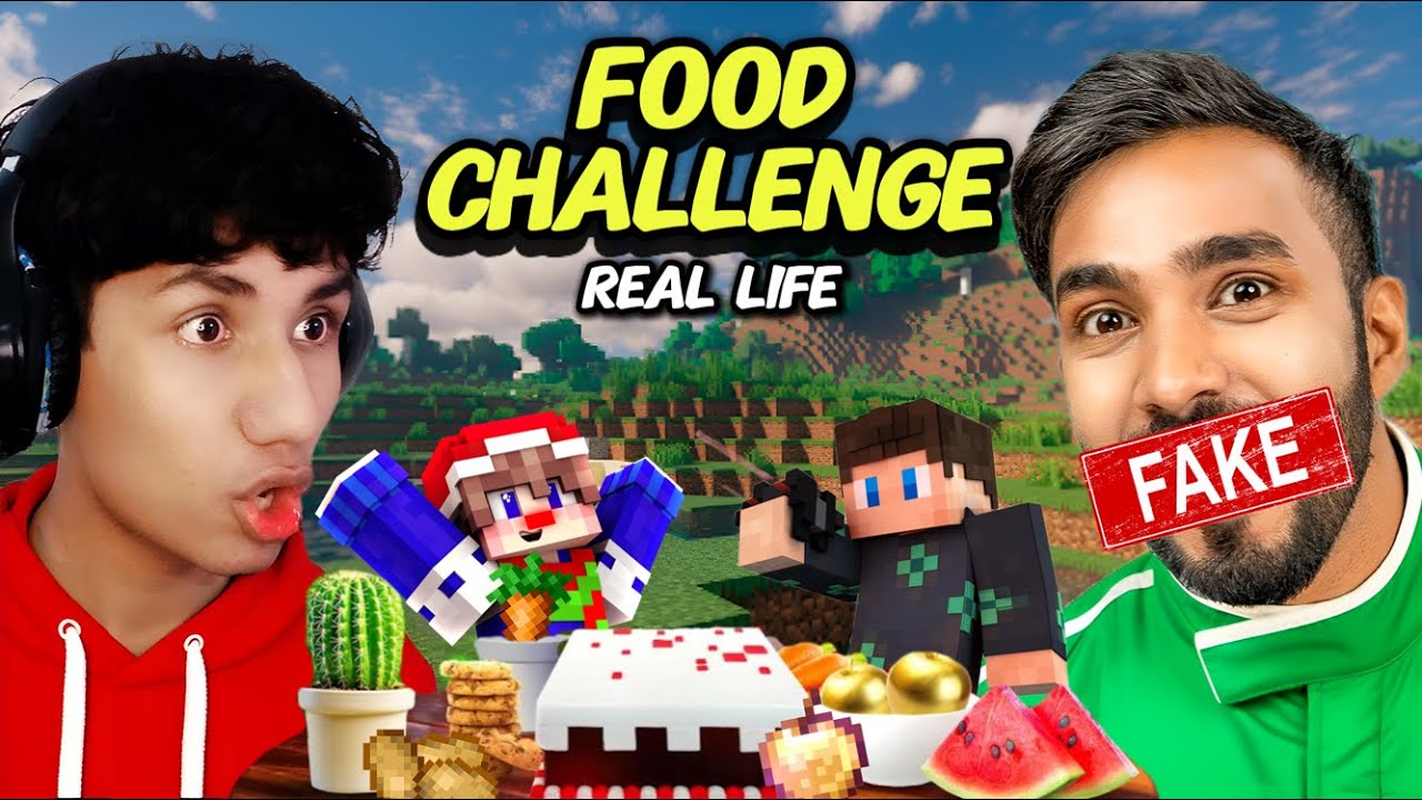 FAKE Techno Gamerz Challenge Me | EATING Minecraft FOOD in REAL LIFE...