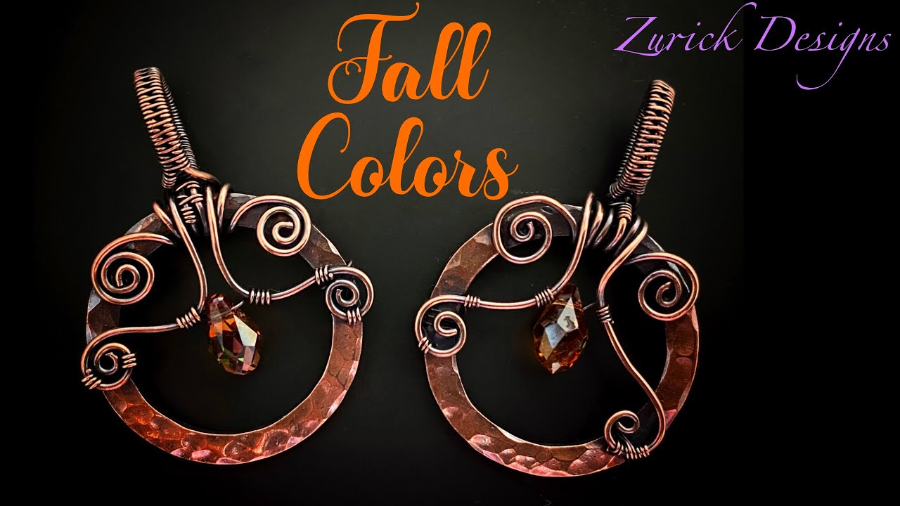 DIY Jewelry- Wire Wrapped Swirly Copper Washer Fall Pendant
