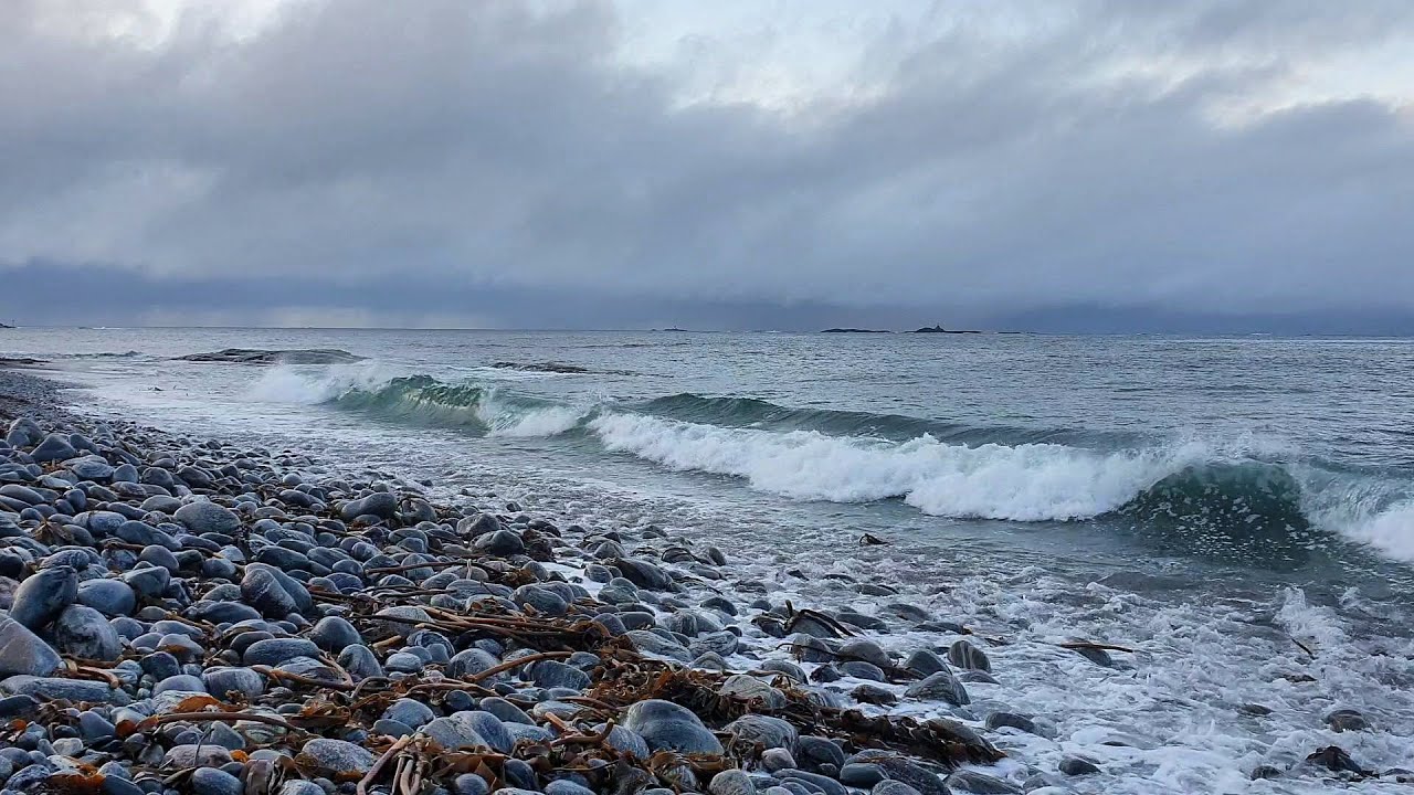 Relaxing Sounds of Ocean Waves at Vigra Island, Norway - sleep/study/meditation - HD - 30 min.