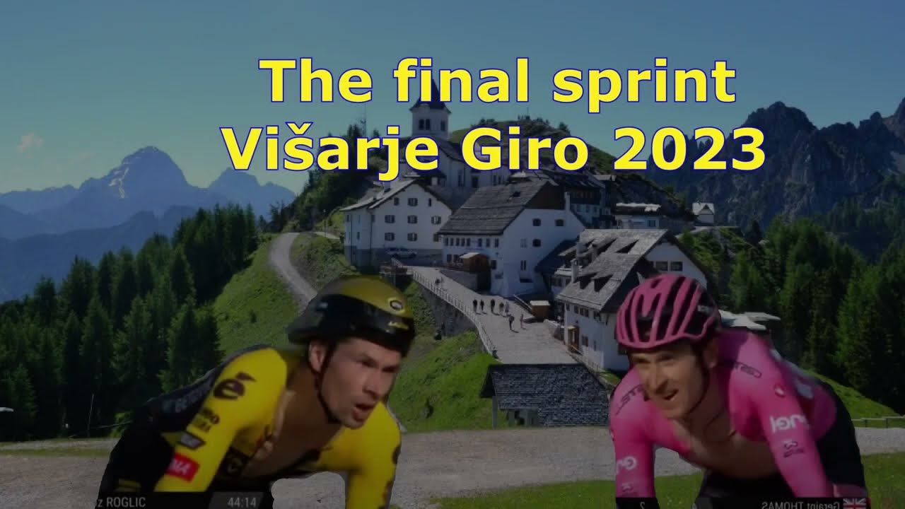 Roglič & Thomas final 2 minutes, Giro 2023, stage 20 - Vi&scaron;arje