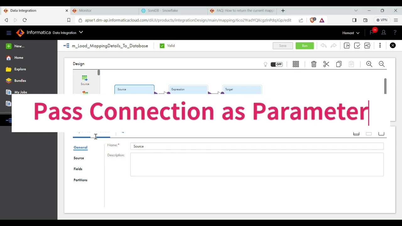 Pass source and target connection as parameter:#Informatica #IICS #CDI