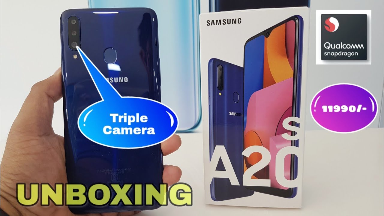 Samsung Galaxy A20s Unboxing & overview - Triple Camera and fast charging under 12k