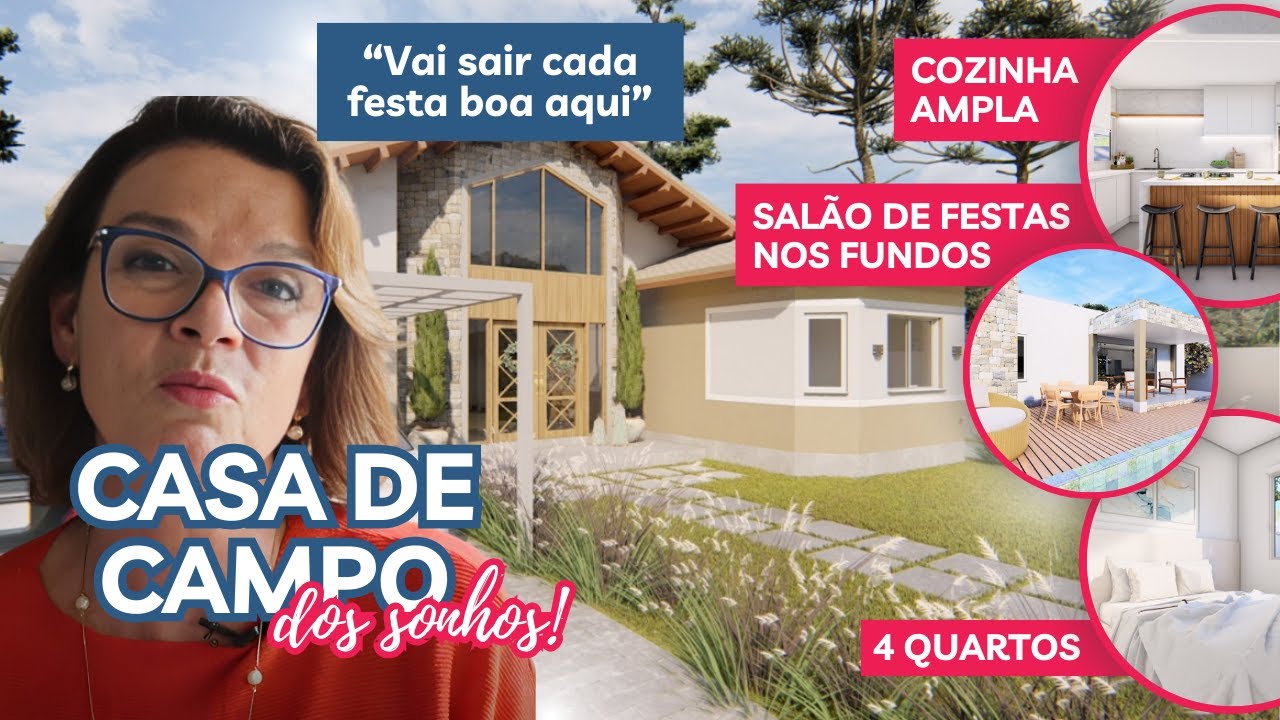 Casa no campo de alto padrão com piscina, lareira e salão de festas | 1000m² | O que é uma edícula?