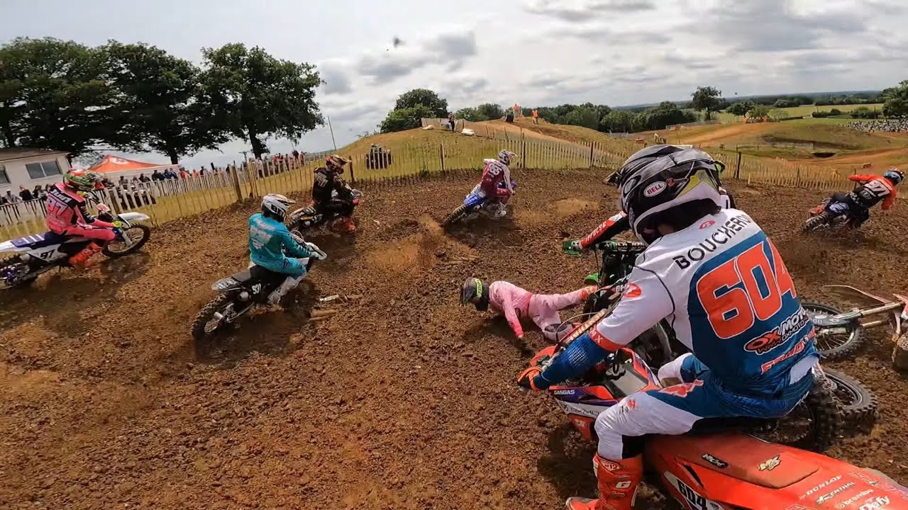 COURSE NATIONAL 450cc 🇫🇷 / Remontées, chutes !!Course motocross à Brou 🔥