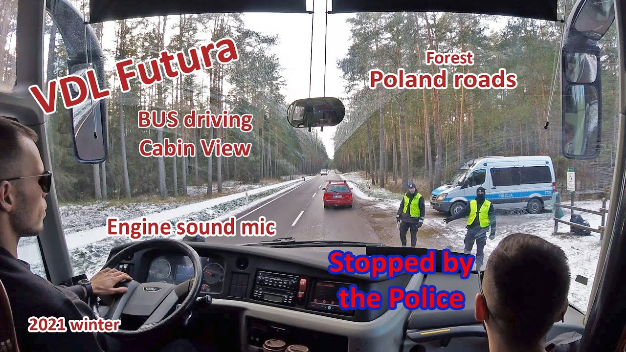 VDL Futura Bus Driving | Polish roads Police stopped | CV Camera | Cockpit