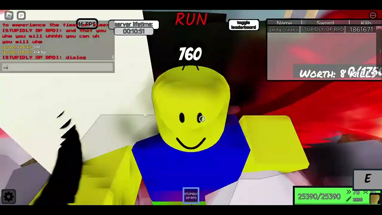 showcasing STUPIDLY OP RPD streak sword roblox