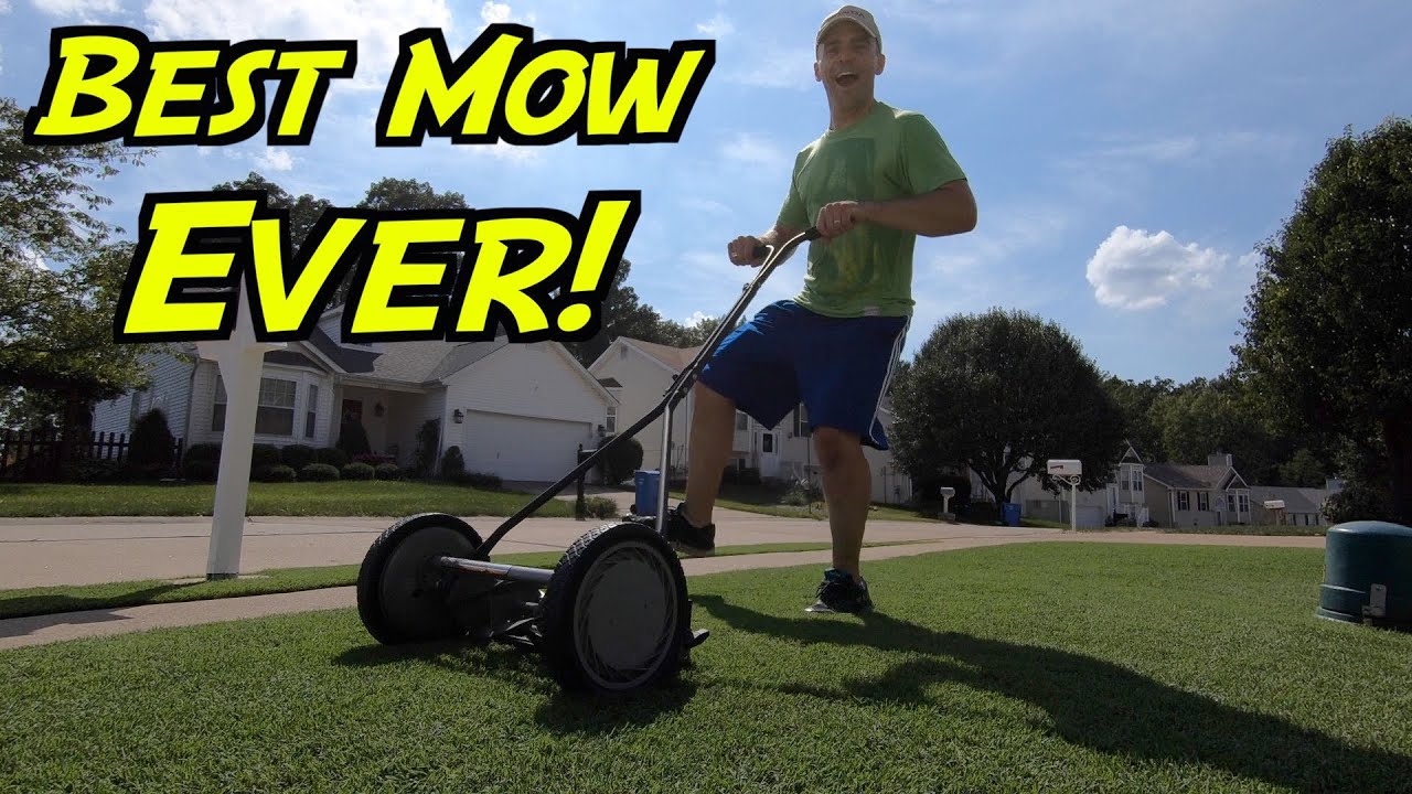 BEST MOW EVER! First Reel Low Mow | Manual Reel Mower | Mowing Bermuda From 1.5