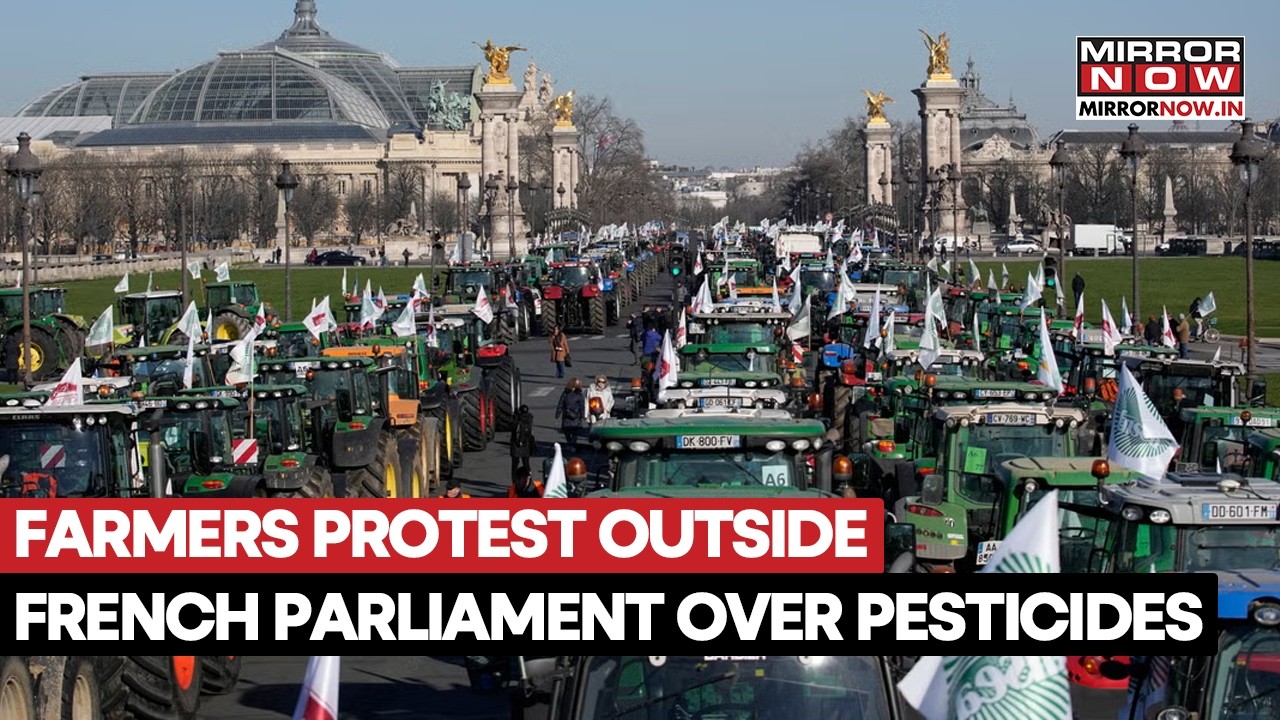French Farmers Hold Protest In Front Of The Parliament After New Law Reauthorises Banned Pesticides