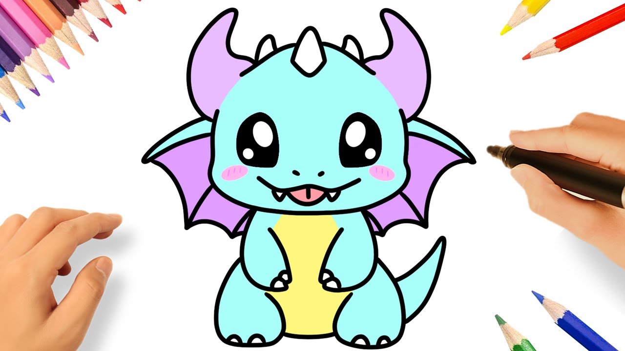COMMENT DESSINER UN DRAGON KAWAII 🐲❤️