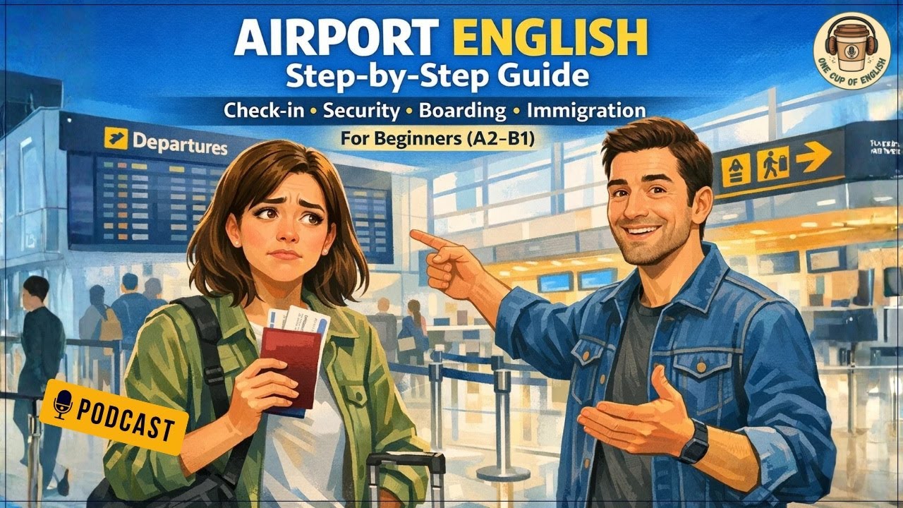 Airport English for Travel ✈️ All Airport Conversations Explained Simply (Beginners)