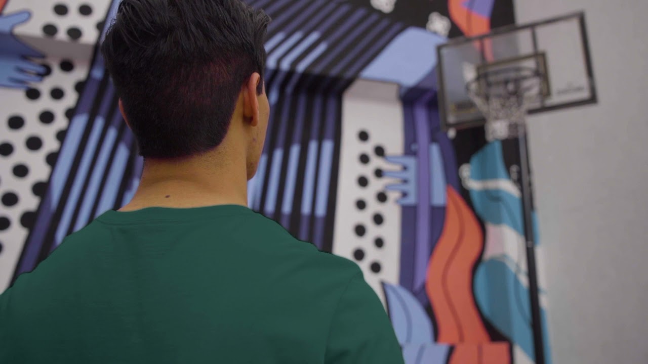 t shirt video featuring a man playing street basketball 3106v