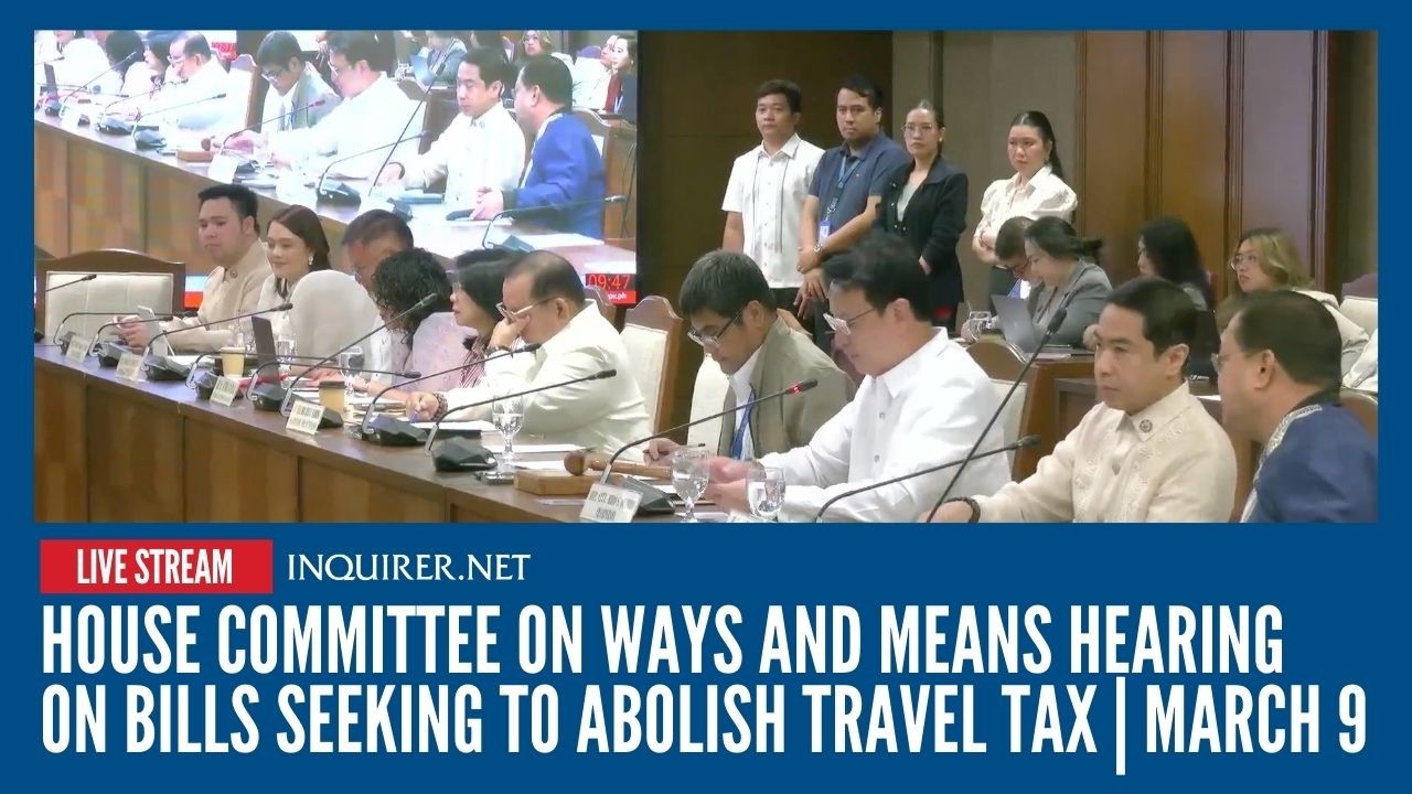 LIVE: House committee on ways and means hearing on bills seeking to abolish travel tax | March 9
